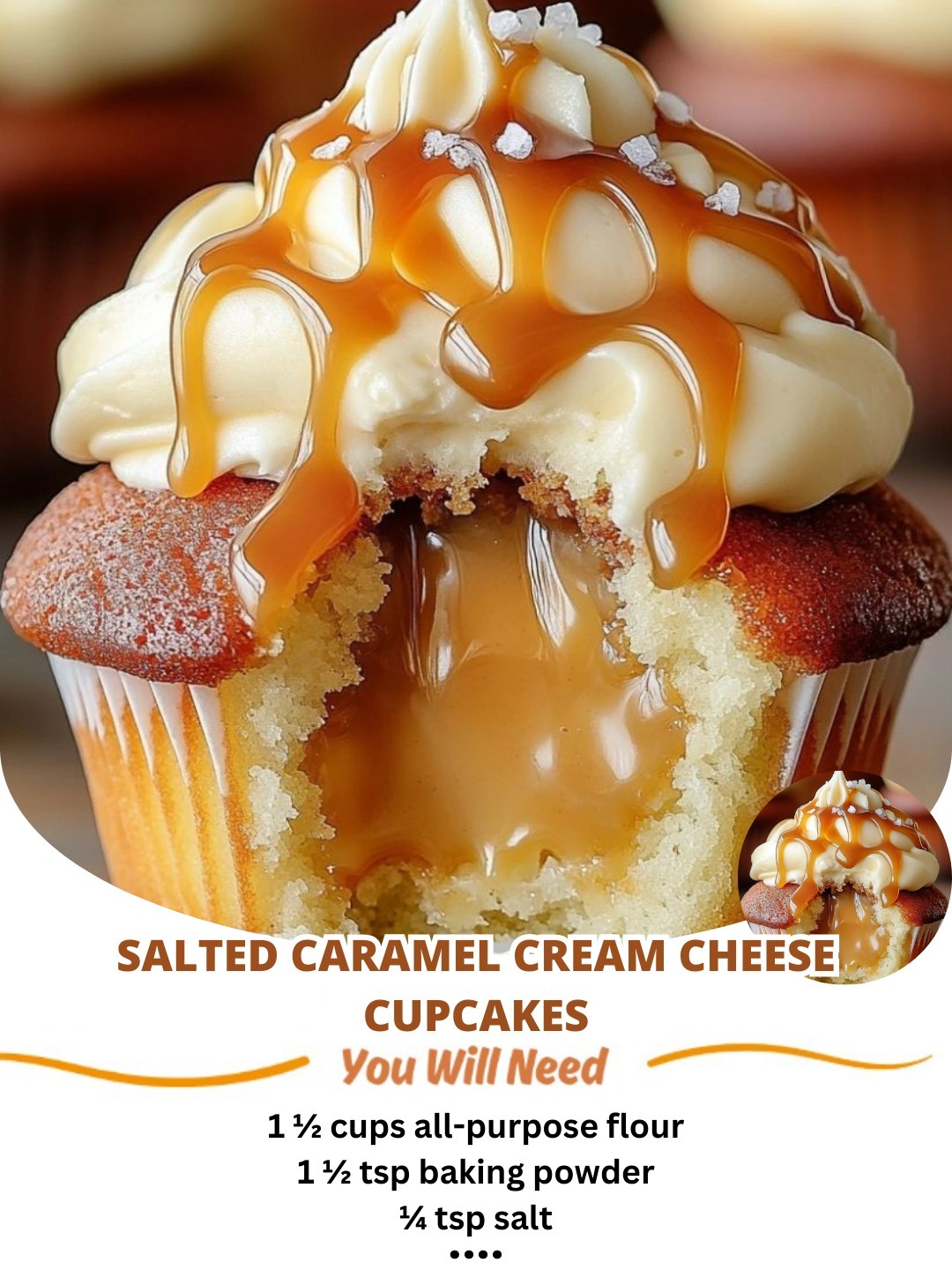 Salted Caramel Cream Cheese Cupcakes