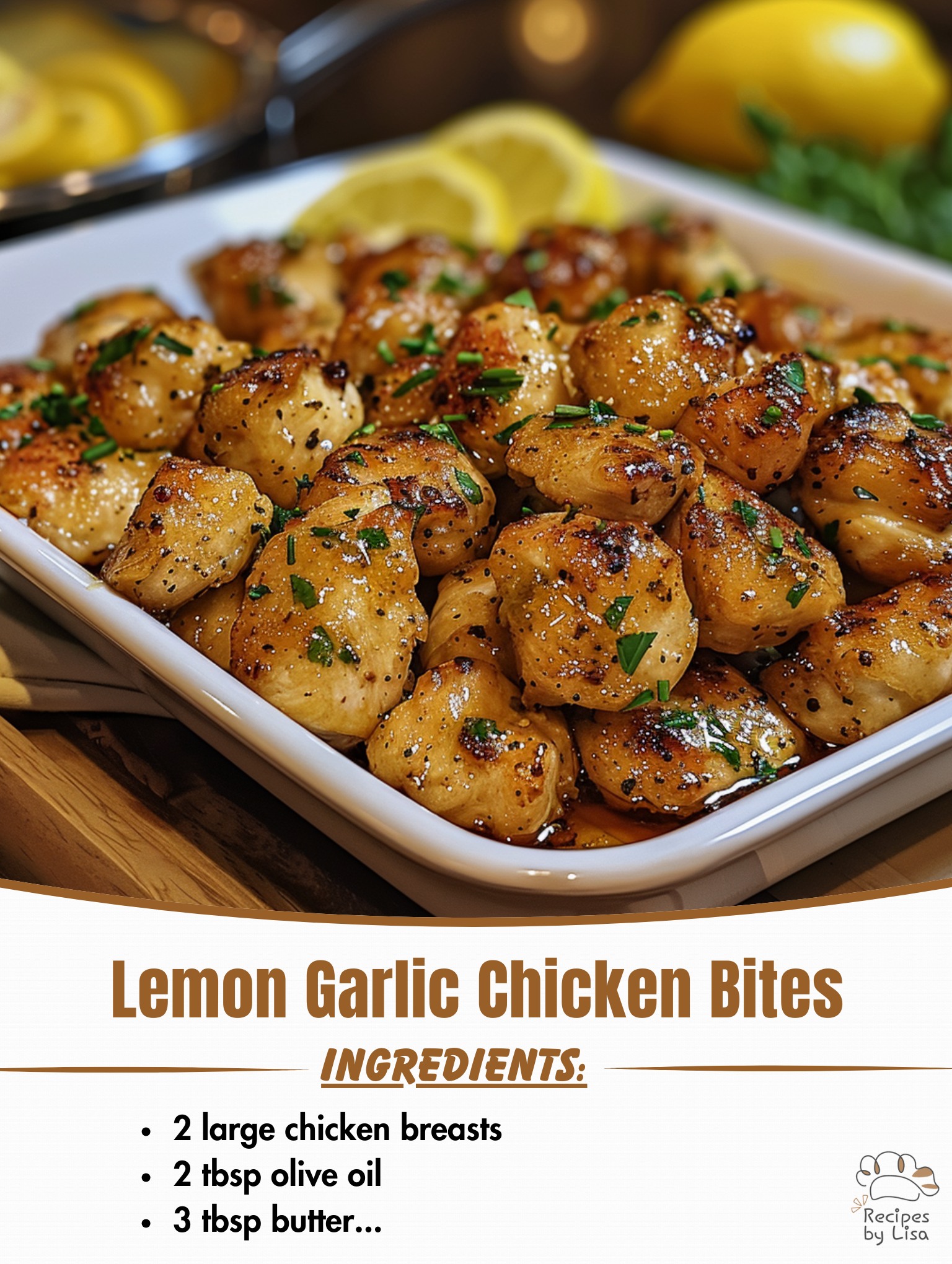 Lemon Garlic Chicken Bites 