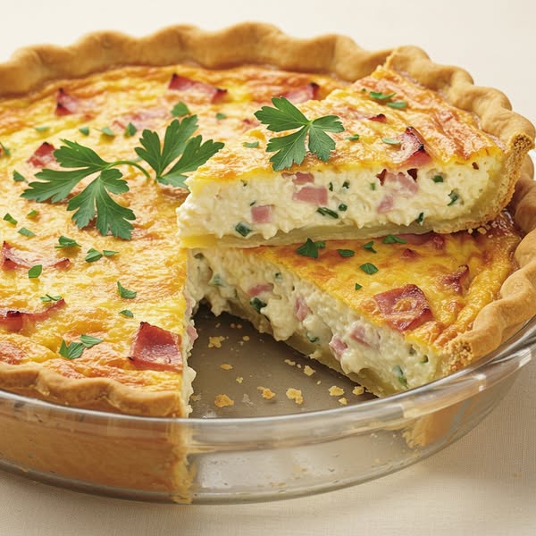 Impossible Quiche (Crustless Ham and Cheese Quiche)