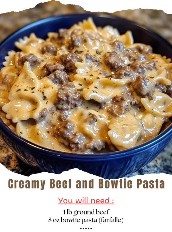 Creamy Beef and Bowtie Pasta