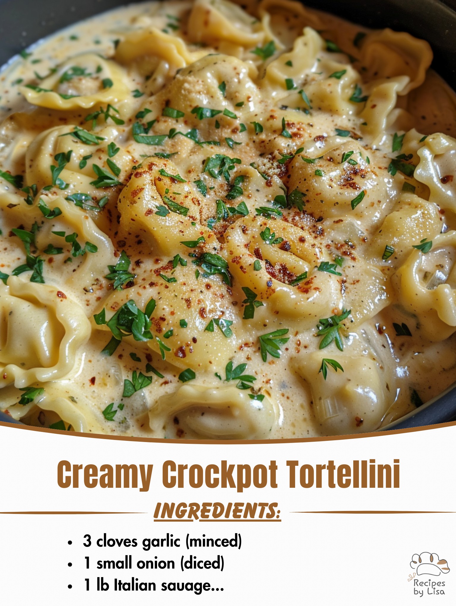 Creamy Crockpot Tortellini