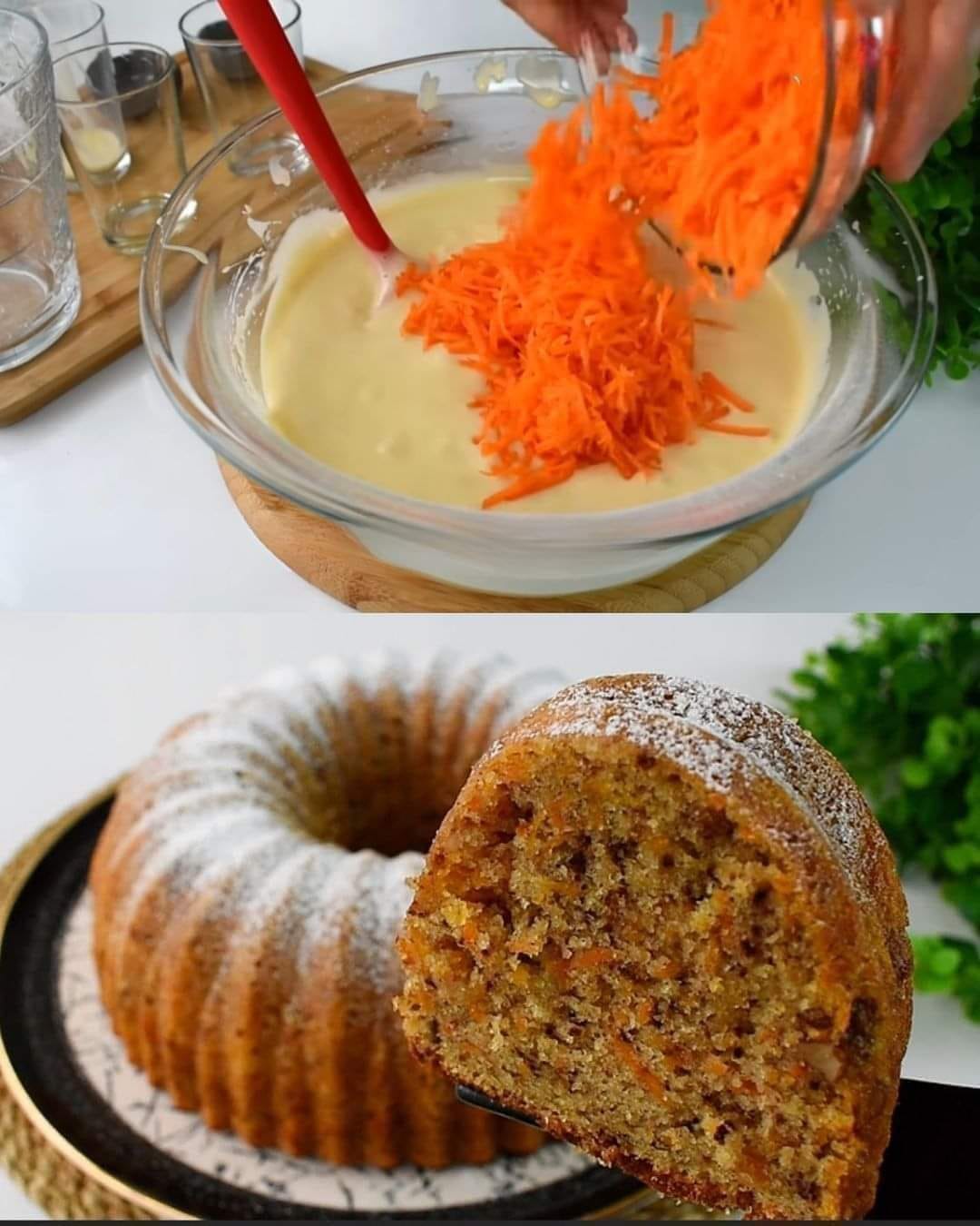 Carrot Walnut Cake! You will make this cake every day. Quick and easy.