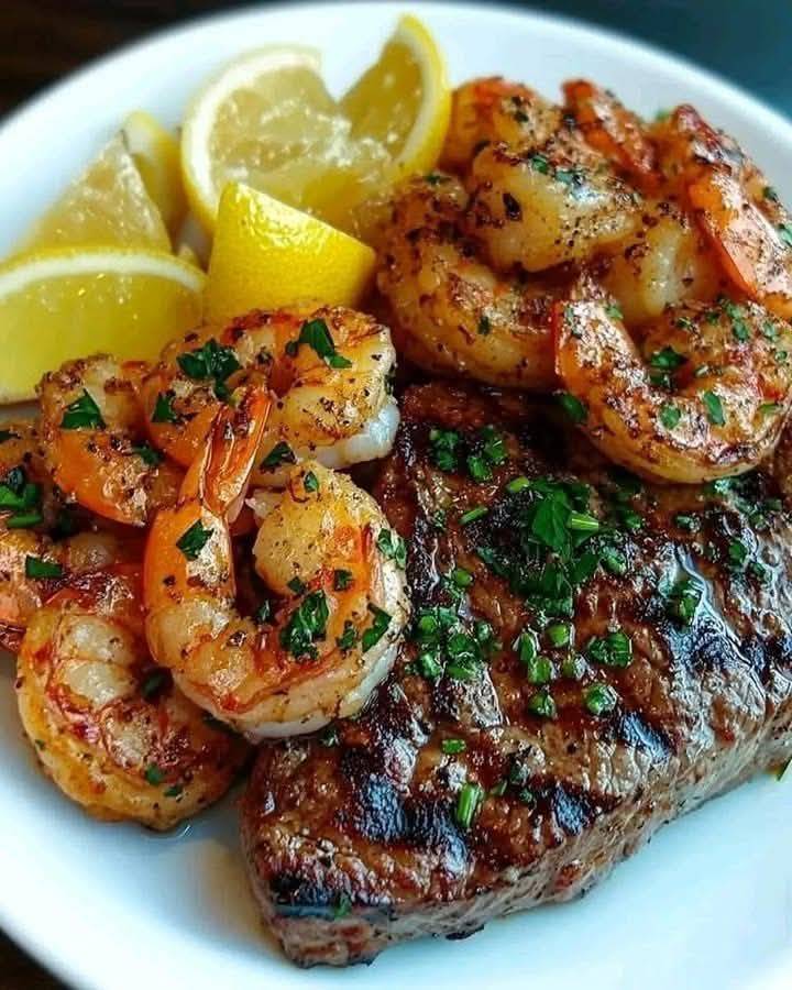  Spicy Cajun Shrimp and Grilled Steak 