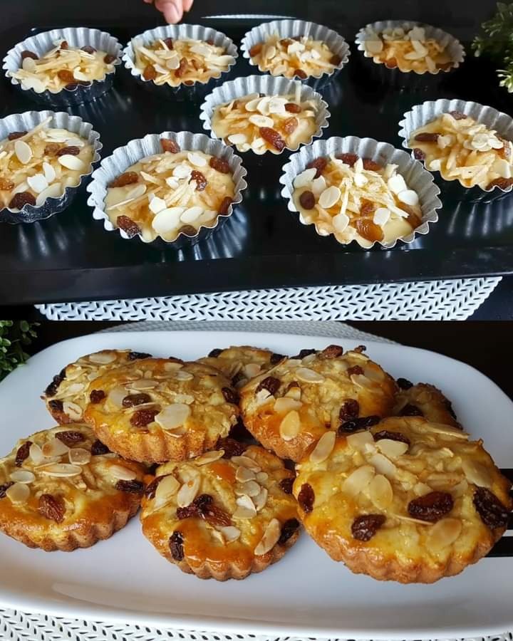 Apple and Raisin Muffins with Almond Topping