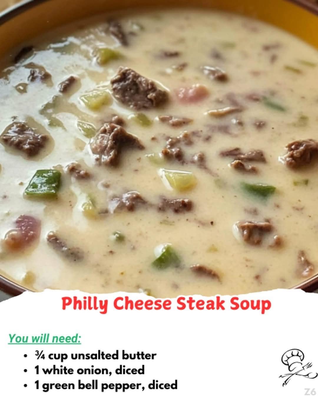 Philly Cheese Steak Soup