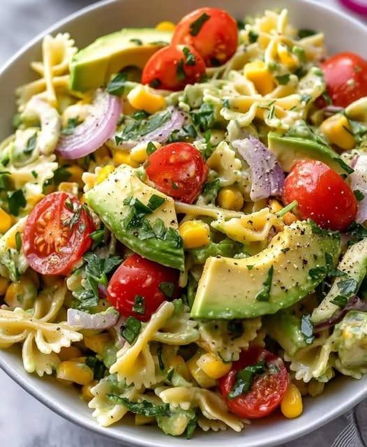 This Avocado Pasta Salad is fresh, creamy, and flavorful with the perfect balance of tangy dressing, creamy avocado, and crunchy veggies. It’s a great side dish for summer barbecues, picnics, or a quick lunch!