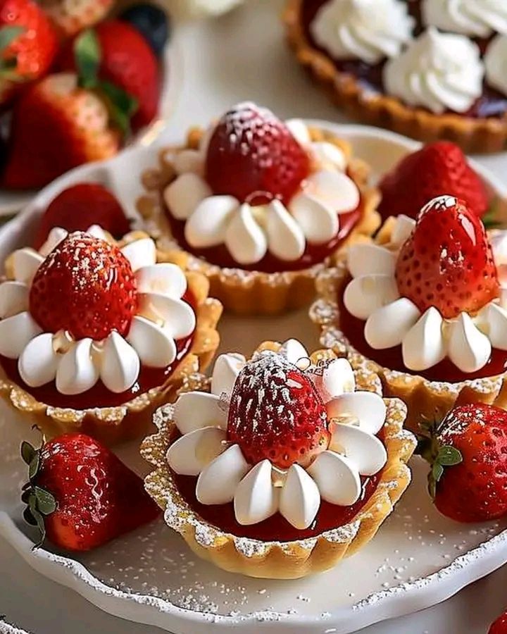 Strawberry Meringue Tarts 