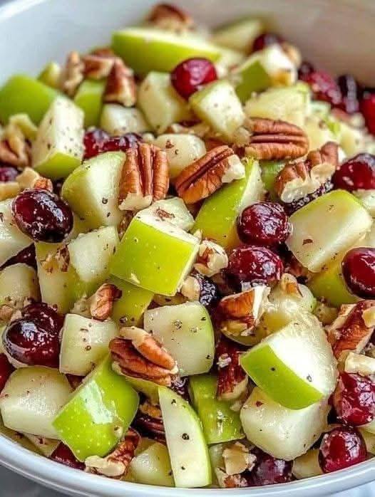 Apple Salad with Honeycrisp Apples, Celery, Grapes, Pecans, and Dried Cranberries