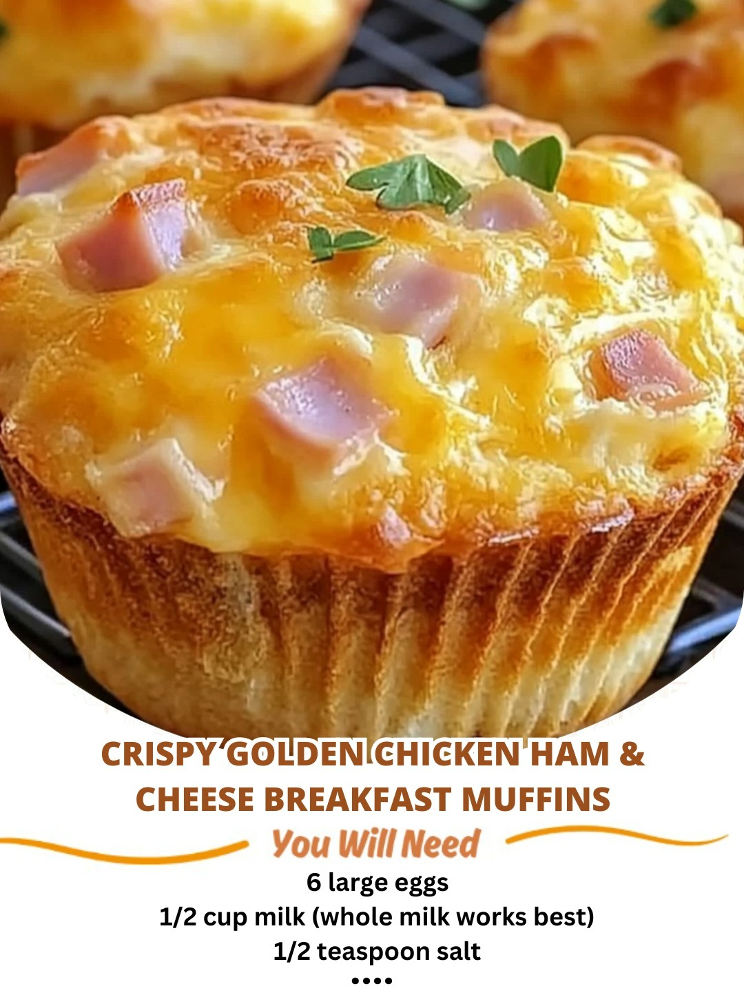 Crispy Golden Chicken Ham & Cheese Breakfast Muffins: A Savory, Protein-Packed Start to Your Day 