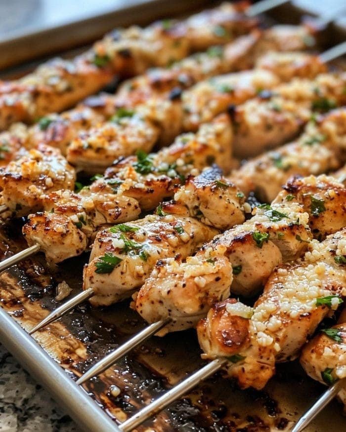 Garlic Parmesan Chicken Skewers