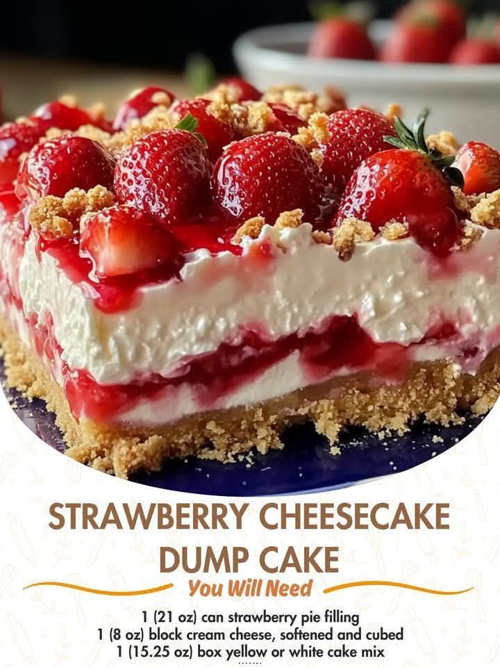 Strawberry Cheesecake Dump Cake