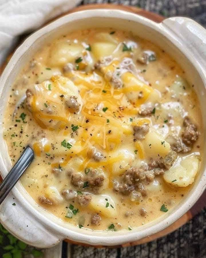 Cheesy Hamburger Potato Soup Ingredients