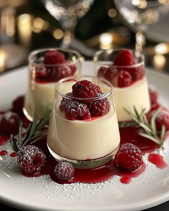 White Chocolate and Raspberry Panna Cotta