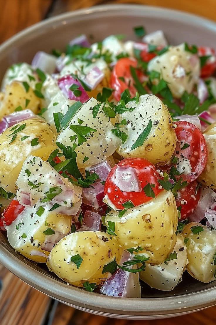 Greek Potato Salad with Tangy Dressing 