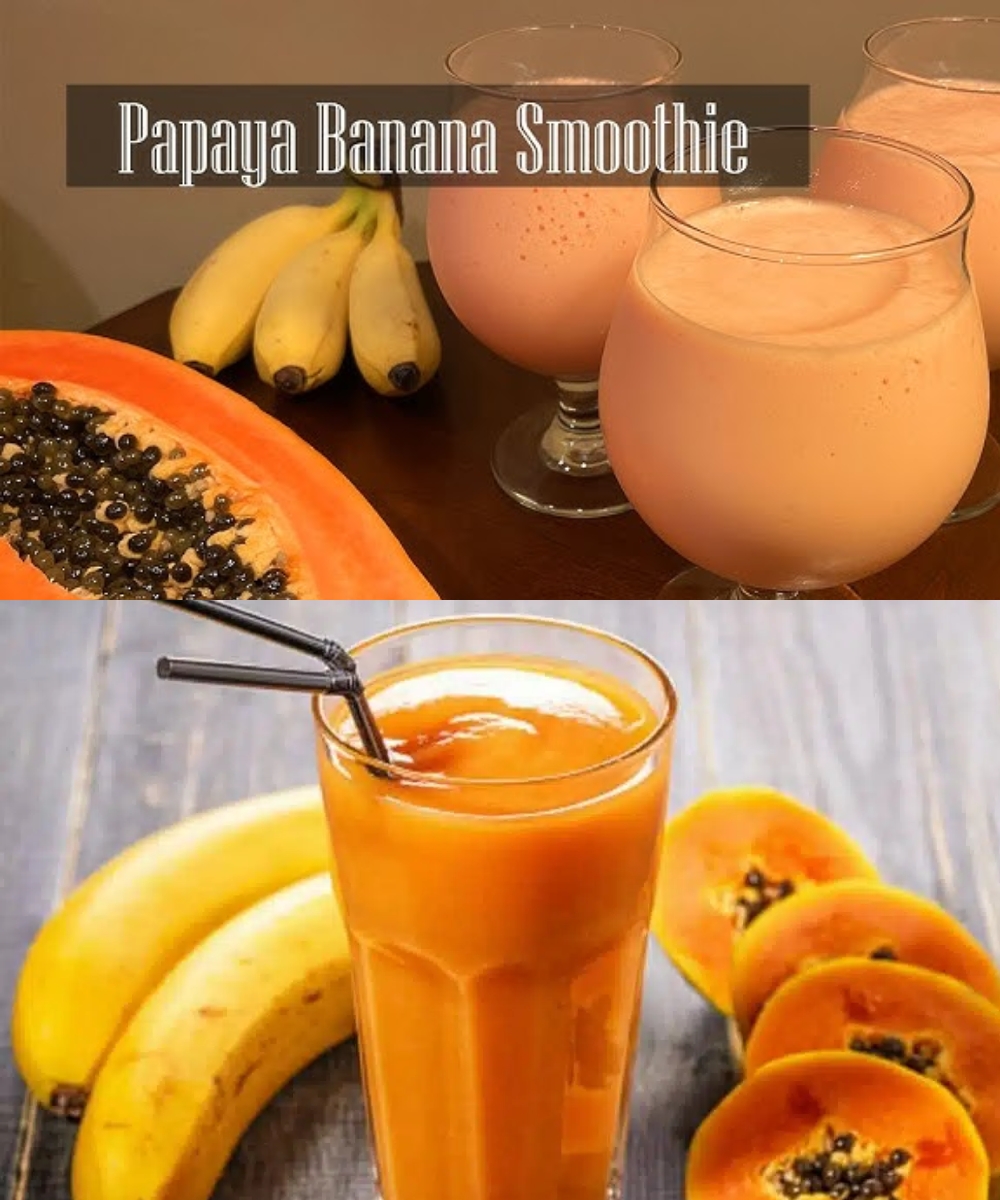 How to Make Papaya Banana Smoothie recipe/how I prepare papaya smoothie