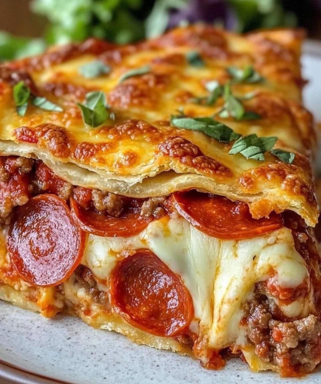 Deep Hamburger Sausage & Pepperoni Pie