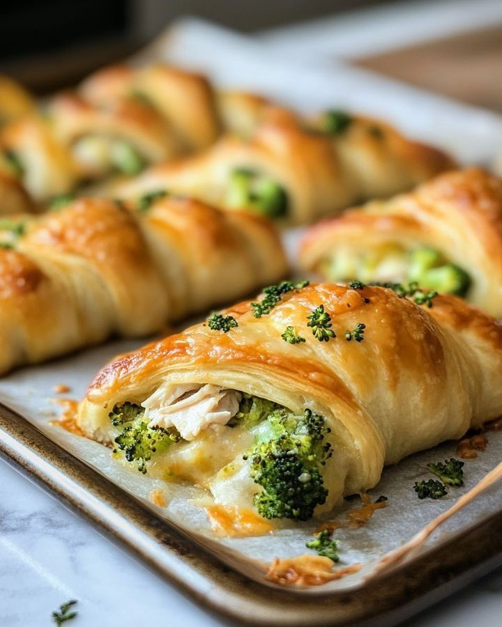 Baked Chicken and Broccoli Crescent Rolls