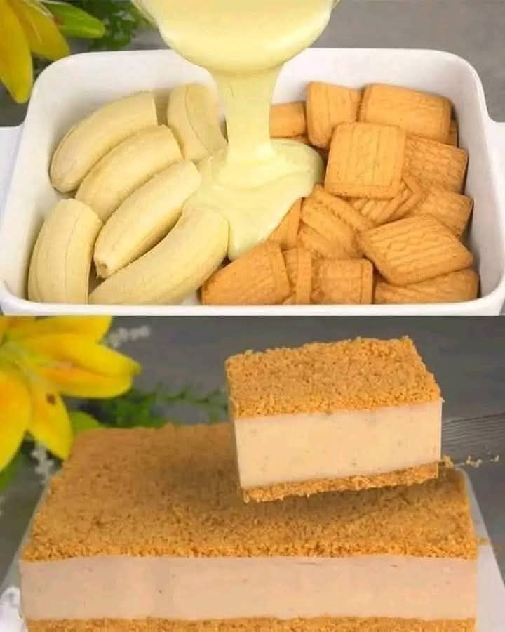 Beat condensed milk with banana! You will be amazed! No oven! Cake in 5 minutes! Yummy cake