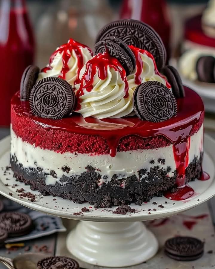 Red Velvet Oreo Cheesecake recipe 