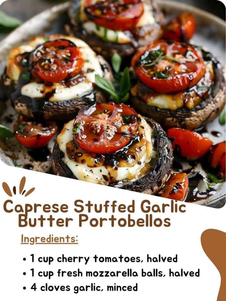 Caprese Stuffed Garlic Butter Portobellos