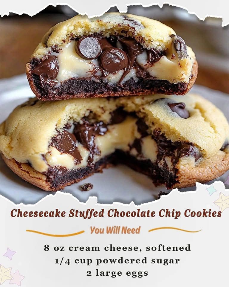 Cheesecake Stuffed Chocolate Chip Cookies 