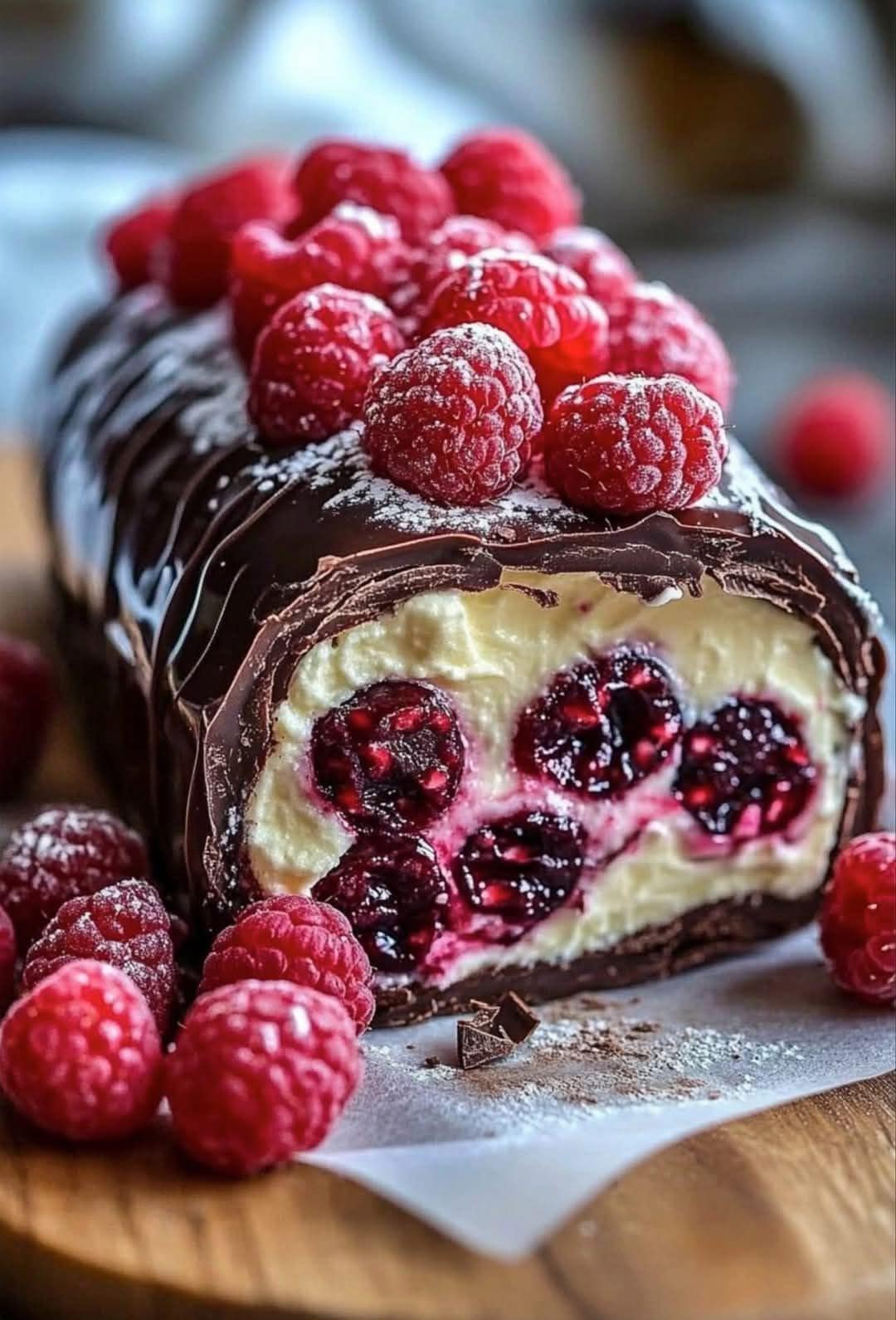  Chocolate Raspberry Swiss Roll 