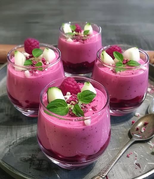 Crispy Red Bee Mousse in Glasses