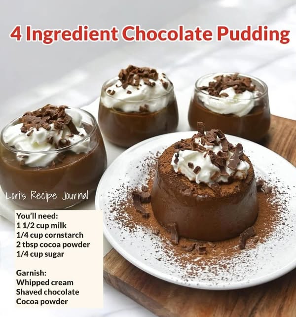 4 Ingredient Chocolate Pudding