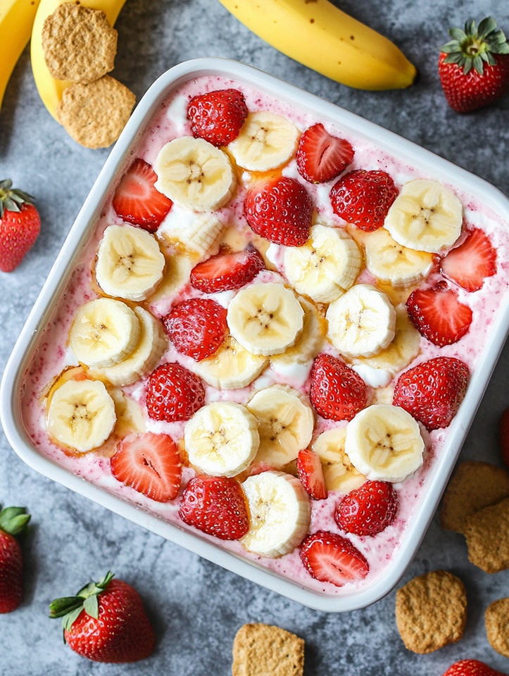  No-Bake Strawberry Banana Pudding – Sweet, Creamy & Delicious! 