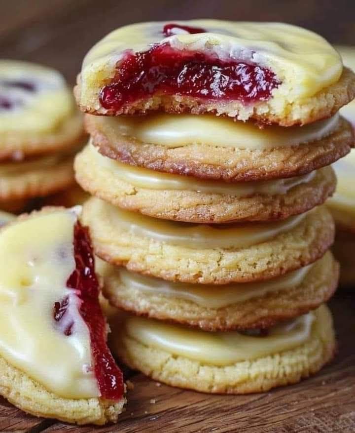 Raspberry Thumbprint Cookies with Lemon Glaze Recipe