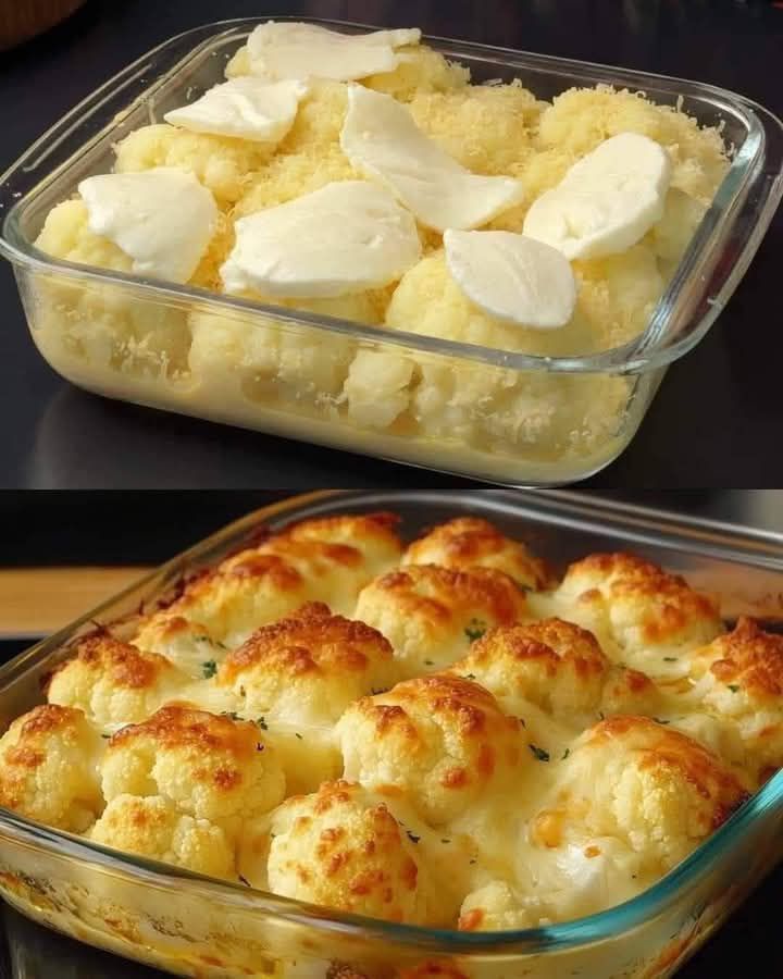 جRecipe for Cauliflower with Cheese baked in the oven.