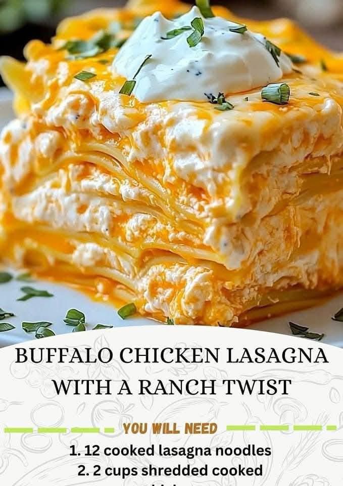 Buffalo Chicken Lasagna with a Ranch Twist 