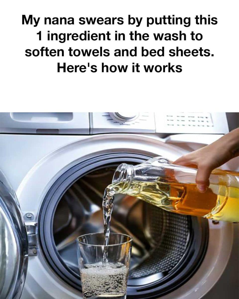 My nana swears by putting this 1 ingredient in the wash to soften towels and bed sheets. Here’s how it works