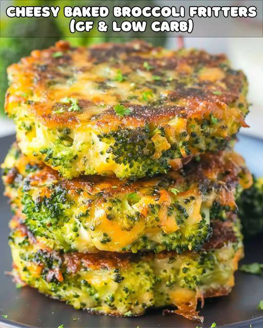 Cheesy Baked Broccoli Fritters that are gluten-free and low-carb