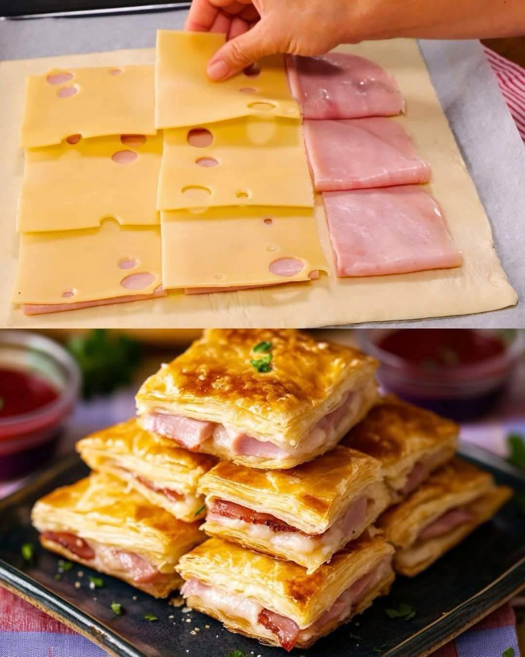  Ham & Cheese Puff Pastry Squares – A Flaky, Delicious Treat! 