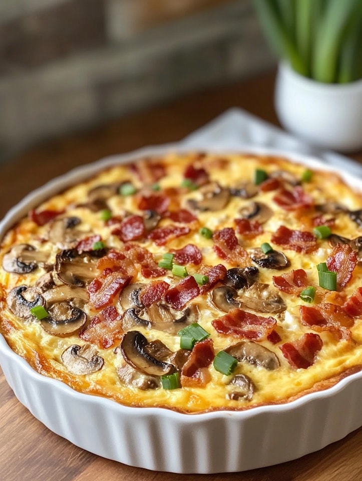Easy Bacon and Mushroom Quiche 