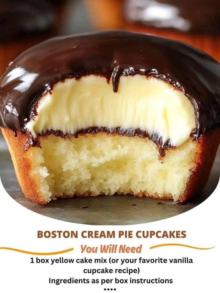 Title: Boston Cream Pie Cupcakes: A Bite-Sized Delight! 