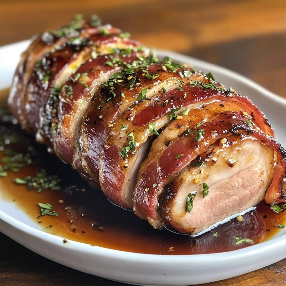 Glazed Bacon-Wrapped Pork Tenderloin 