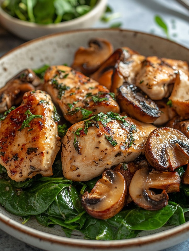 Garlic Mushroom Chicken with Lemon Zest 