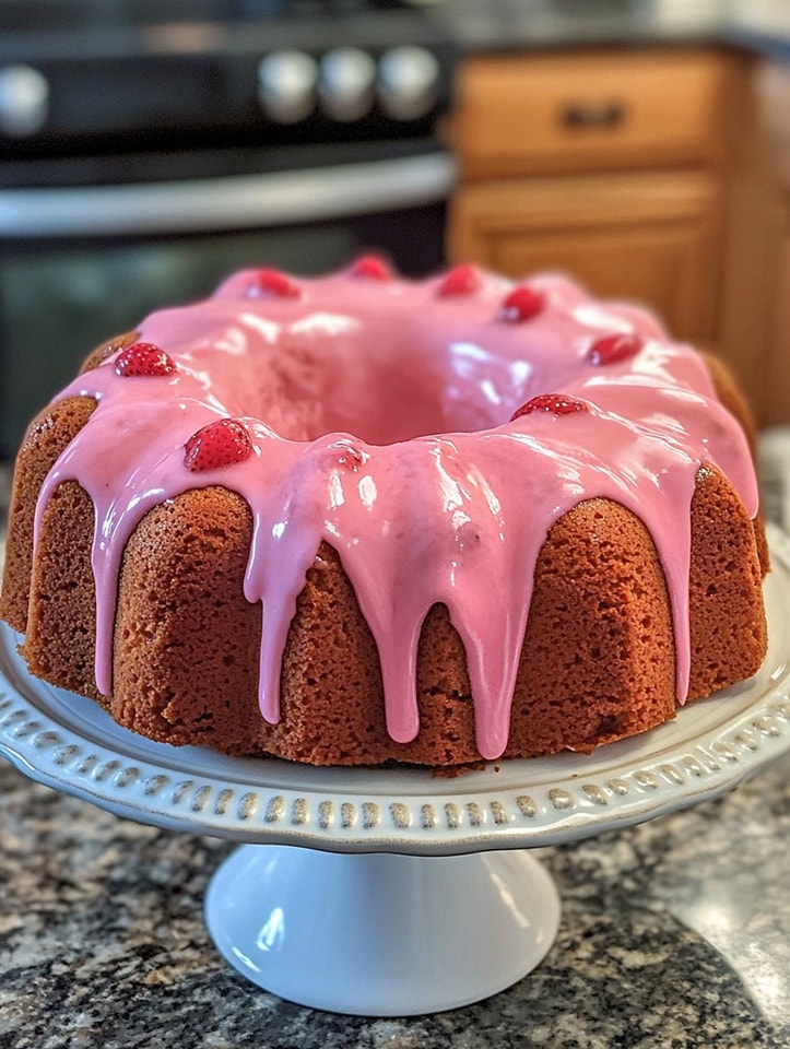 Soft & Moist Strawberry Cream Cheese Pound Cake 