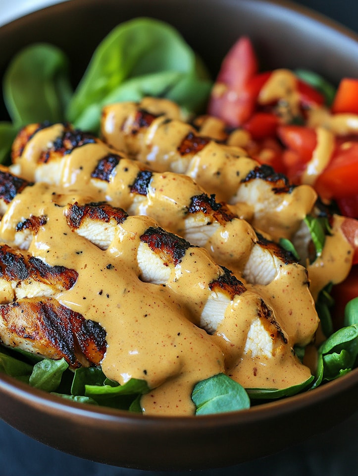 Grilled Chicken Bowl with Creamy Sauce 