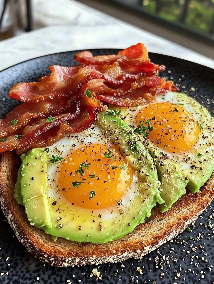 Avocado Bacon Egg Toast 