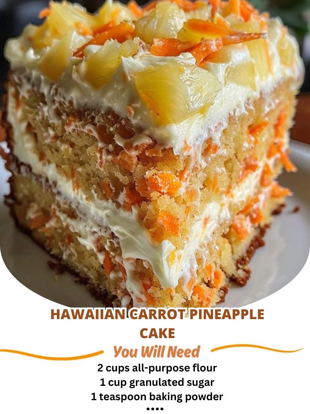 Hawaiian Carrot Pineapple Cake Recipe for you 