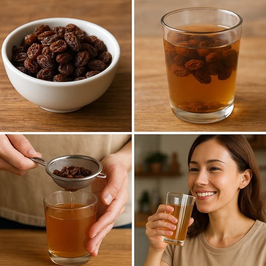 Soak raisins in water, drink liquid and you will be grateful for the results